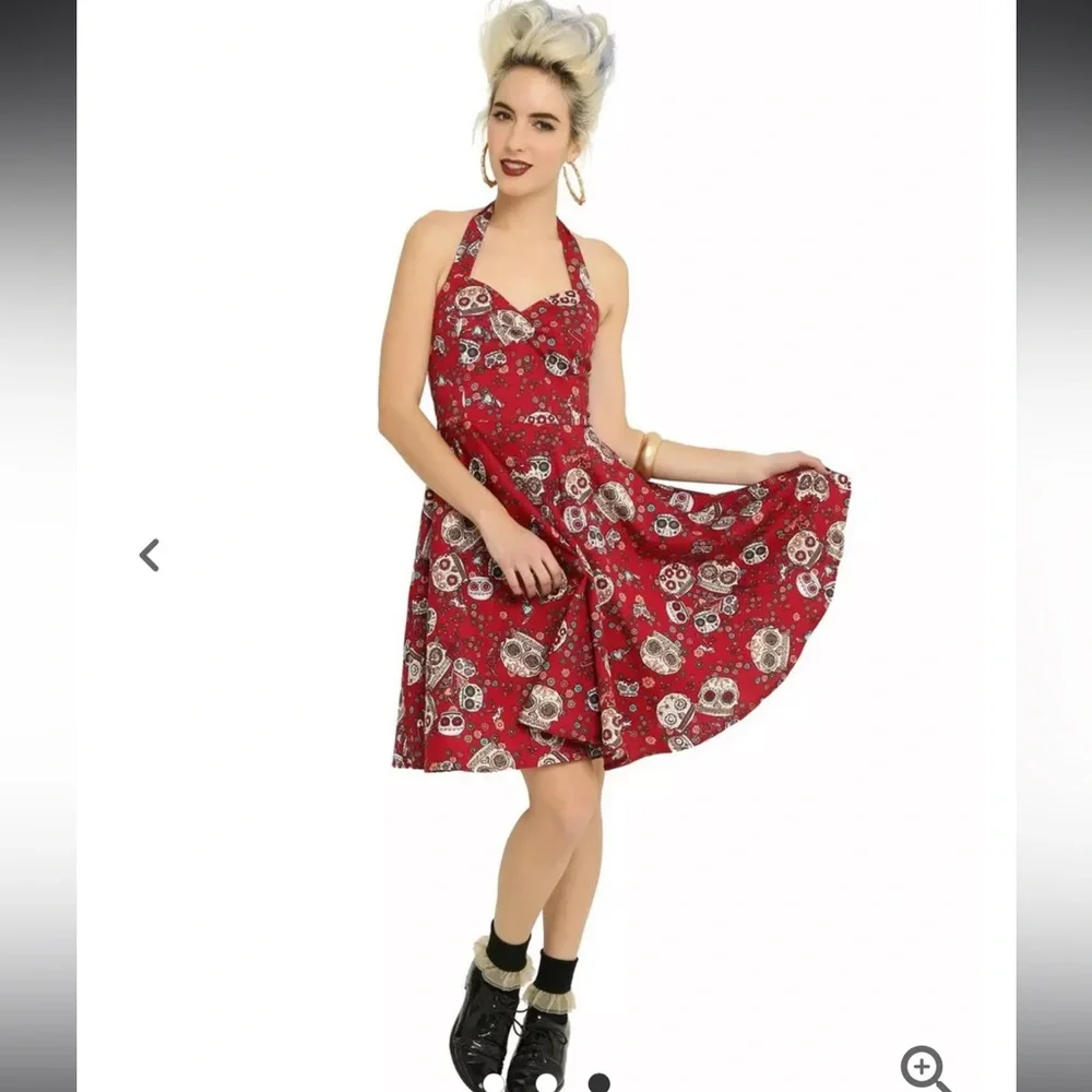 hell bunny burgundy dress Red Rhea Lace Spells Dress main image 1